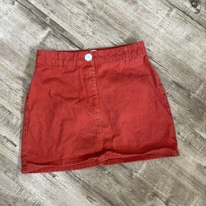 BDG Urban Outfitters Juniors Corduroy Ribbed Orange Red Denim Skirt M
